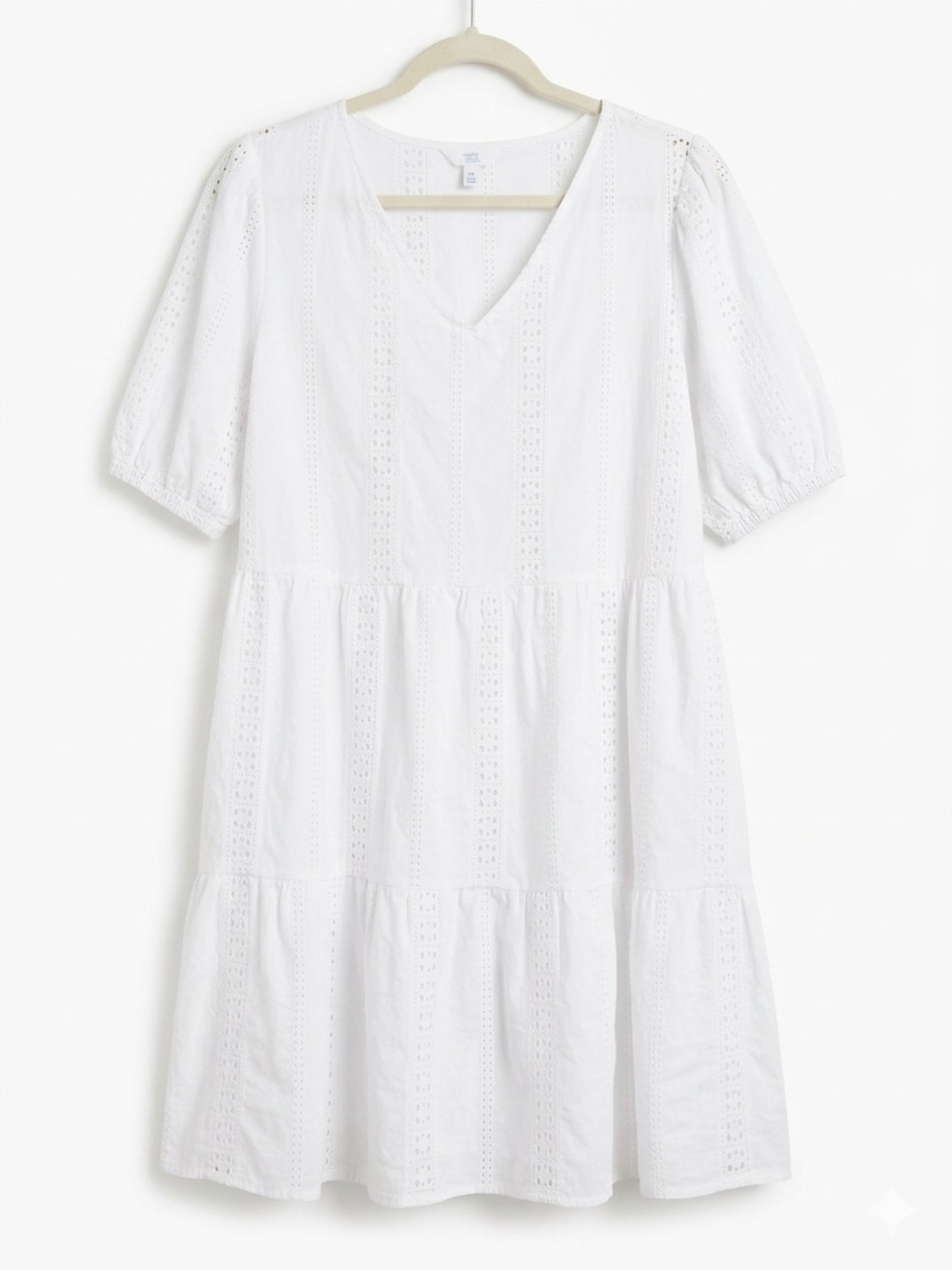 Cottagecore Eyelet Babydoll Cotton Dress Whimsy Summer Lightweight Size XXL